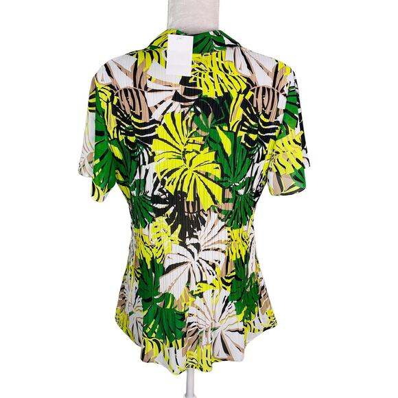 Vintage Fashion Bug Button Down Shirt XL Plants SS Semi Sheer Vacation New - Picture 2 of 11